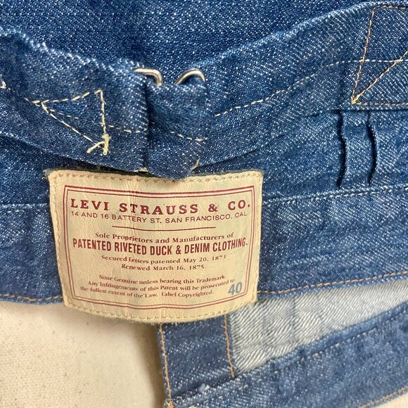 LVC Levi's Triple Pleat Blouse 1880 Cone Denim Made in USA Cinch Buckle Back NWT - Picture 3 of 7